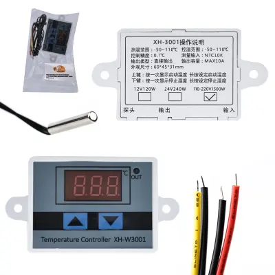 Elektronski Termostat XH-W3001 – 1500W, Hlađenje i Grijanje | AC 110-230V, LED Zavjese