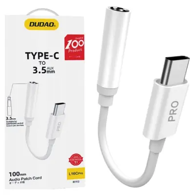 DUDAO USB-C NA 3,5 MM MINI JACK ADAPTER ZA SLUŠALICE, BIJELA