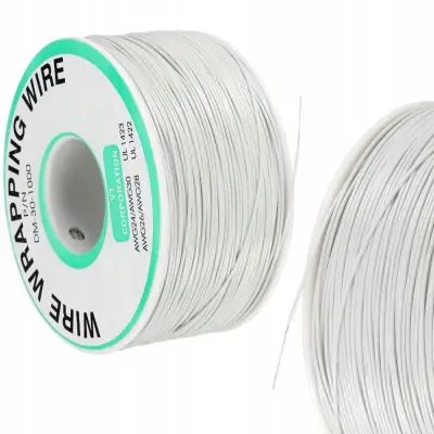 Kynar Niskonaponski Kabel 0,25 Mm Bijeli – 200 M | AWG 30, PVC Izolacija, 300V