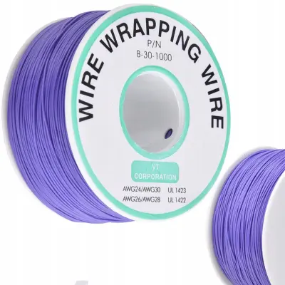 Kynar Niskonaponski Kabel 0,25 Mm 200 M – Ljubičasti | AWG 30, PVC Izolacija, 300 V