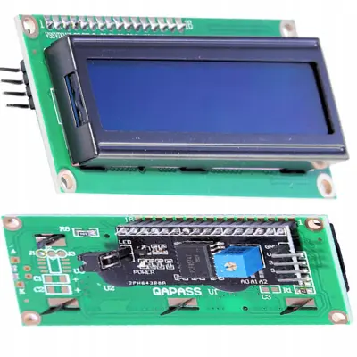 LCD Alfanumerički Zaslon 2x16 HD44780 – I2C Pretvarač | Plavo Pozadinsko Osvjetljenje, 5V Napajanje