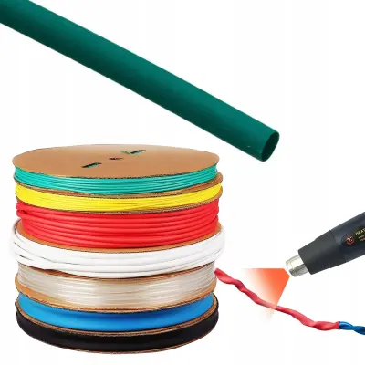 Termoskupljajuća Cijev Zelena 11mm 1m – Samogasiva, Fleksibilna | Promjer 5.5mm, Temperatura -30~125°C