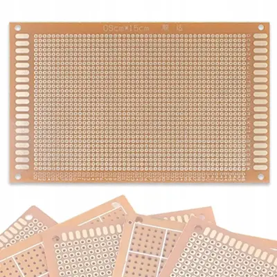 Univerzalna Prototipna Ploča 90x150 Mm – Jednostrana | THT Montaža, Raster 2,54 Mm