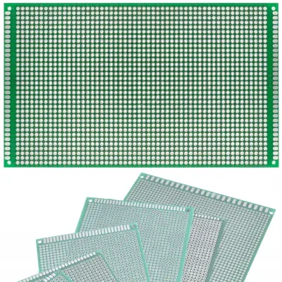 Univerzalna Prototipna Ploča 90x150 Mm – Dvostrana, Zeleni Soldermask | THT Montaža, Raster 2,54 Mm