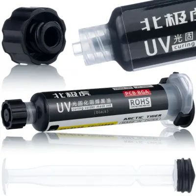 Crna Soldermaska UV 10ml – Brza UV Utvrda | Zaštita PCB, Neprovodna, Trajna