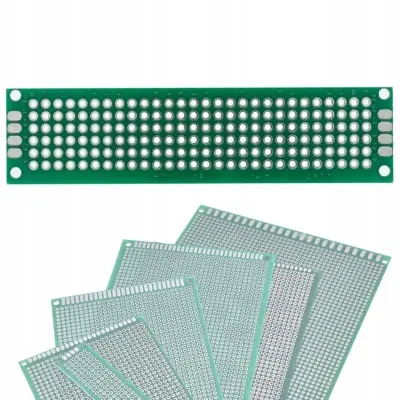 Univerzalna Dvostrana Prototipna Pločica 20x80 Mm – Zeleni Soldermask | THT Montaža, Raster 2,54 Mm