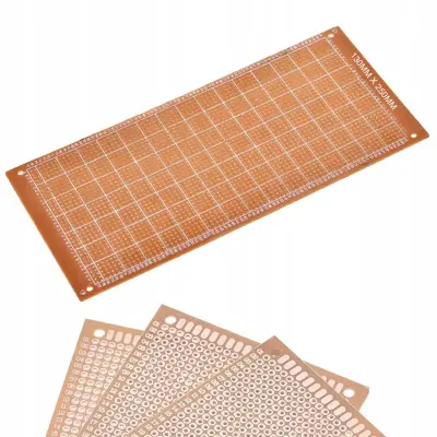Univerzalna Prototipna Ploča 130x250 Mm – Jednostrana | THT Montaža, Raster 2,54 Mm