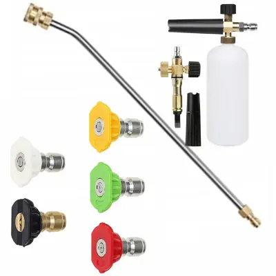 Set Mlaznica i Lance Za Visokotlačni Čistač – 5 Mlaznica + Pjenilica 1000ml | Max 250 Bara, 60°C