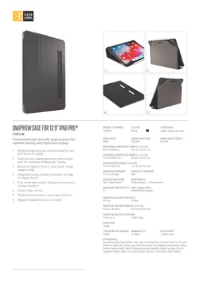 Etui Case Logic Snapview 12.9" iPad folio with pencil holder, crni (CSIE-2248K)