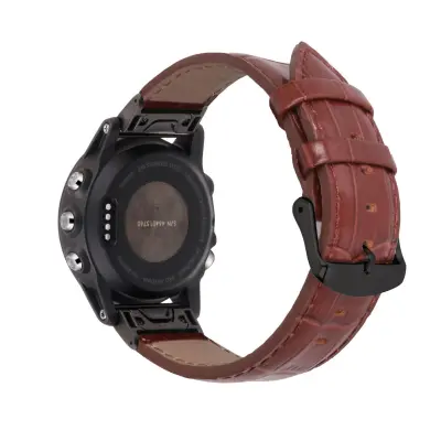 Remen za sat od prave kože za Garmin Fenix 7X 7S Smeđa