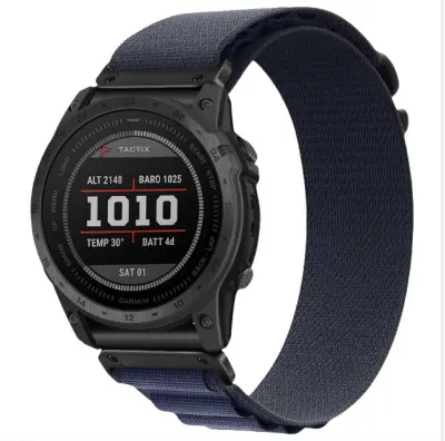 Najlonski remen za sat za Garmin Fenix 8/8S/6X/7X/Pro/Tactix Tamnoplava