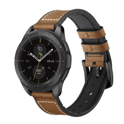 Silikonski i kožni remen za Galaxy Watch 3/5 Smeđa