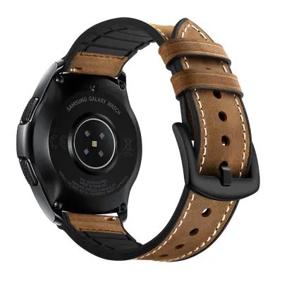Silikonski i kožni remen za Galaxy Watch 3/5 Smeđa