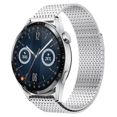 Vrhunski remen od nehrđajućeg čelika za Huawei Watch GT5/4/3/Pro Srebrna