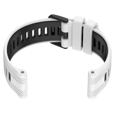 Bijeli i crni silikonski remen za sat za Garmin Forerunner 965 Bijela i crna