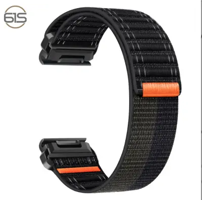 Najlonska narukvica za Garmin Fenix 8/5/6/7X Pro/Epix 935/965 Crna + svijetlo siva