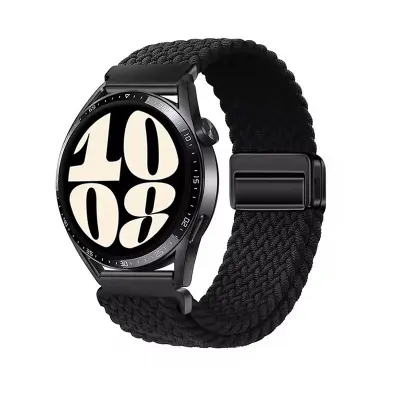 Crna 22mm tkana najlonska magnetska narukvica za sat za GT5/4 Crna
