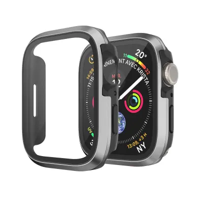 Futrola od aluminijske legure s kaljenim filmom za Apple Watch 10 Crno siva