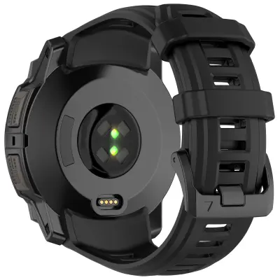 Vrhunski silikonski remen za Garmin Instinct 3 za 45mm - Crni Crna