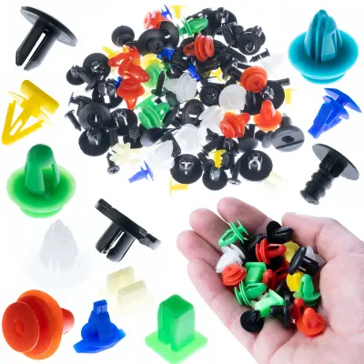 Set Univerzalnih Automobilskih Spojnica 100 Kom – Višebojne, Plastične | Duljina 1-4 Cm