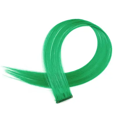 Ekstenzije za kosu na kopčanje, 10 komada Zelena