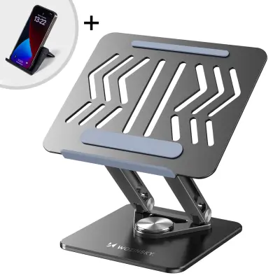 WOZINSKY 360° ALUMINSKI STAND ZA LAPTOP ZA BEZBJEDNU VOŽNJU, CRNA