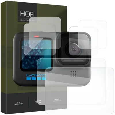 HOFI GLASS PRO+ TEMPERIRANO STAKLO, PAKIRANJE OD 2 ZA GOPRO HERO 9 10 11 12, PROZIRNO