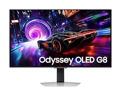 SAMSUNG 32" Odyssey OLED G8 Gaming Monitor LS32FG810SUXEN, QD-OLED 4K UHD, 240Hz, 0.03ms, FreeSync Pro, nVidia G-Sync, DP, 2x HDMI, USB Hub, Pivot