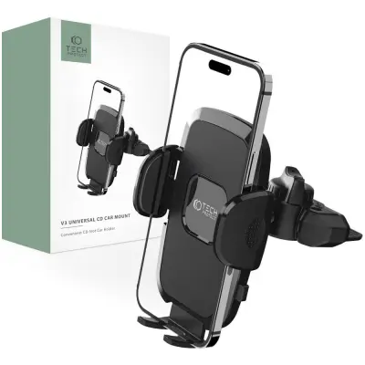 TECH-PROTECT V3 UNIVERZALNI CD DRŽAČ ZA AUTOMOBIL, CRNI DRŽAČ ZA TELEFON