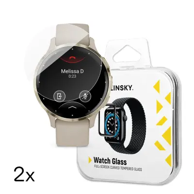 WOZINSKY TEMPERIRANO STAKLO S PUNIM LJEPLJIVIM SLOJEM ZA GARMIN VENU 3S 41MM, 2 KOMADA.