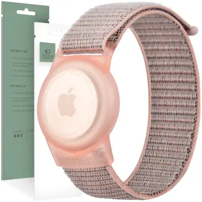 TECH-PROTECT NYLONSKA OBNOŠTA ZA APPLE AIRTAG ZA DJECU, RUŽIČASTA