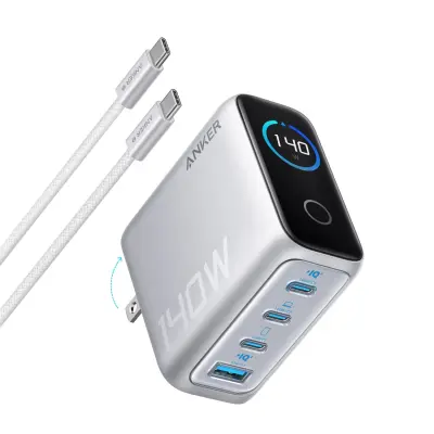 Punjač Anker, 140W, 3xUSB‑C, 1xUSB‑A + kabel C-C