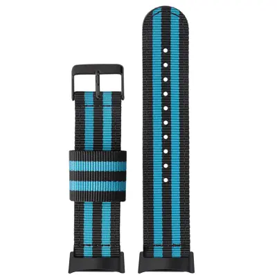 Najlonski remen za sat za Fitbit Charge 5, prozračni sportski zamjenski remen Plava+Crna