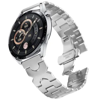 Remen od nehrđajućeg čelika s leptir kopčom 22 mm za Samsung Galaxy Watch, Huawei seriju Srebrna