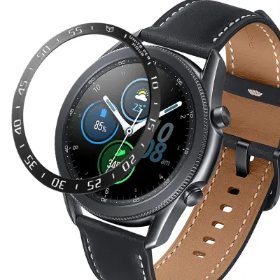 Crni i bijeli prsten okvira za Galaxy Watch 3 od 45 mm - nehrđajući čelik Crna
