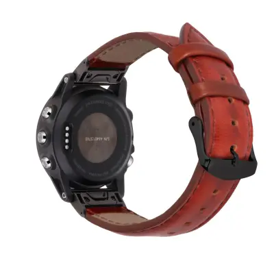 Remen od prave kože za Garmin Fenix 7S/6S/5S - Brzo otpuštanje Smeđa