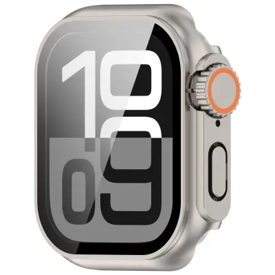 Zaštitna futrola za Apple Watch - Tvrdi PC i kaljeno staklo Srebrna