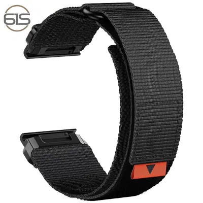22mm najlonski remen za sat za Garmin Fenix 8/7X Pro/5X 6X Crna