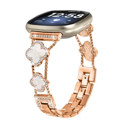 Cloverlink narukvica za Fitbit Versa 3/4/Sense 2 Ružičasto zlato