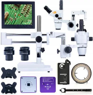 Moon Pro MSMP-T-SDMS1-6745 Stereo Mikroskop – Trinokularna Glava, 51MP Kamera, LED Osvjetljenje | 8" Zavjese