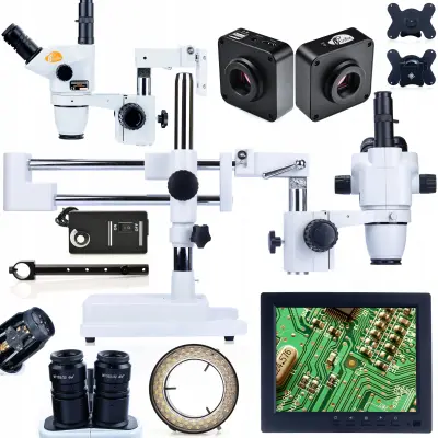 Moon Pro Trinokularni Stereo Mikroskop MSMP-T-SDMS1-6745 – 16MP Kamera, LED Osvjetljenje, 8" Zavjese