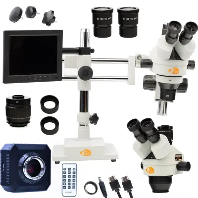 Stereoskopski Mikroskop Jupiter Pro MSJP-T-SDMS1 – Trinocular Glava, 8" Zaslon, 56xLED Osvjetljenje | Zoom 7x-45x, Kamera Orion PRO