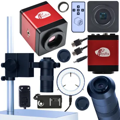 Set Mikroskopskih Alata Draco RED PRO 4u1 – FullHD Kamera, 100x Objektiv, LED Osvjetljenje | HDMI/VGA, Aluminijska Platforma