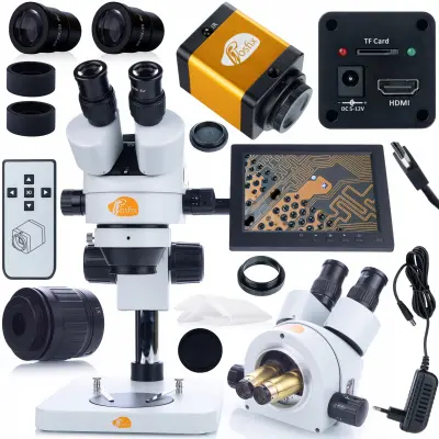 Profesionalni Mikroskopski Set Mercury Pro – Kamera, 8" Zavjesa | Trinokularna Glava, HDMI, 12MP