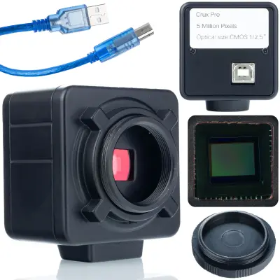 Crux PRO KMCP-HDMI-USB 5MP Mikroskopska Kamera – CMOS Senzor, 2K Rezolucija | USB 2.0, C-Nosač