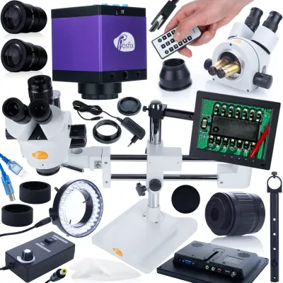 Jupiter Pro MSJP-T-SDMS1 Stereo Mikroskop – Trinocular Glava, Zoom 7x-45x | Osvjetljenje 56xLED, Kamera Tucana PRO