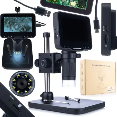 Digitalni Mikroskop 4.3" LP043-Z01C – Visoka Rezolucija, LED Osvjetljenje | 720P, 12M Photo, MicroSD Podrška