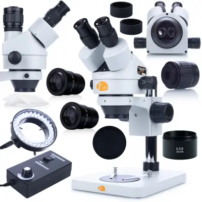 Mercury Pro MSMP-T-PS1 Trinokularni Stereoskopski Mikroskop – Zumiranje 7x-45x | Osvjetljenje 56xLED | Uvećanje 0.5x
