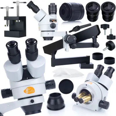 Neptune Pro MSNP-T-WDMS1 Trinokularni Stereo Mikroskop – Zumiranje 7x-45x | Glava 360°