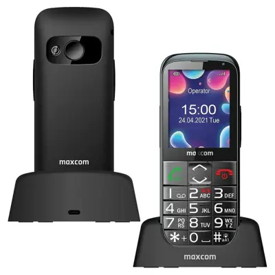 GSM MOBILNI TELEFON MAXCOM MM724 CRNA/CRNA ZA STARIJE, VELIKE GUMBKE